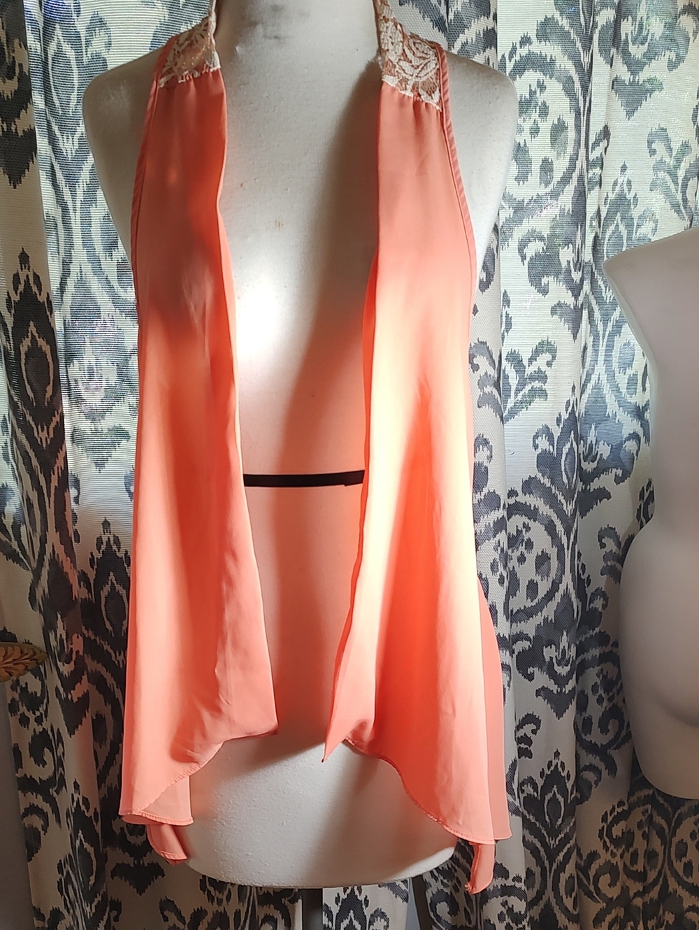 Women’s Open Front Halter Vest - Coral